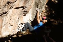 Bouldering in Hueco Tanks on 01/18/2019 with Blue Lizard Climbing and Yoga

Filename: SRM_20190118_1258170.jpg
Aperture: f/3.2
Shutter Speed: 1/1000
Body: Canon EOS-1D Mark II
Lens: Canon EF 50mm f/1.8 II