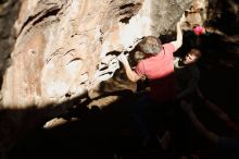 Bouldering in Hueco Tanks on 01/18/2019 with Blue Lizard Climbing and Yoga

Filename: SRM_20190118_1301020.jpg
Aperture: f/2.5
Shutter Speed: 1/1000
Body: Canon EOS-1D Mark II
Lens: Canon EF 50mm f/1.8 II