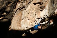 Bouldering in Hueco Tanks on 01/18/2019 with Blue Lizard Climbing and Yoga

Filename: SRM_20190118_1303440.jpg
Aperture: f/5.0
Shutter Speed: 1/1000
Body: Canon EOS-1D Mark II
Lens: Canon EF 50mm f/1.8 II