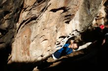 Bouldering in Hueco Tanks on 01/18/2019 with Blue Lizard Climbing and Yoga

Filename: SRM_20190118_1304050.jpg
Aperture: f/4.5
Shutter Speed: 1/1000
Body: Canon EOS-1D Mark II
Lens: Canon EF 50mm f/1.8 II