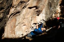 Bouldering in Hueco Tanks on 01/18/2019 with Blue Lizard Climbing and Yoga

Filename: SRM_20190118_1304120.jpg
Aperture: f/4.5
Shutter Speed: 1/1000
Body: Canon EOS-1D Mark II
Lens: Canon EF 50mm f/1.8 II