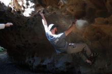 Bouldering in Hueco Tanks on 01/18/2019 with Blue Lizard Climbing and Yoga

Filename: SRM_20190118_1305580.jpg
Aperture: f/1.8
Shutter Speed: 1/200
Body: Canon EOS-1D Mark II
Lens: Canon EF 50mm f/1.8 II