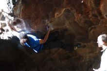 Bouldering in Hueco Tanks on 01/18/2019 with Blue Lizard Climbing and Yoga

Filename: SRM_20190118_1312180.jpg
Aperture: f/2.8
Shutter Speed: 1/500
Body: Canon EOS-1D Mark II
Lens: Canon EF 50mm f/1.8 II