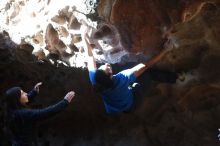 Bouldering in Hueco Tanks on 01/18/2019 with Blue Lizard Climbing and Yoga

Filename: SRM_20190118_1312210.jpg
Aperture: f/2.8
Shutter Speed: 1/500
Body: Canon EOS-1D Mark II
Lens: Canon EF 50mm f/1.8 II