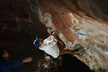 Bouldering in Hueco Tanks on 01/18/2019 with Blue Lizard Climbing and Yoga

Filename: SRM_20190118_1325280.jpg
Aperture: f/6.3
Shutter Speed: 1/250
Body: Canon EOS-1D Mark II
Lens: Canon EF 50mm f/1.8 II