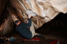 Bouldering in Hueco Tanks on 01/18/2019 with Blue Lizard Climbing and Yoga

Filename: SRM_20190118_1407370.jpg
Aperture: f/8.0
Shutter Speed: 1/250
Body: Canon EOS-1D Mark II
Lens: Canon EF 16-35mm f/2.8 L