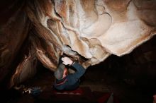 Bouldering in Hueco Tanks on 01/18/2019 with Blue Lizard Climbing and Yoga

Filename: SRM_20190118_1407430.jpg
Aperture: f/8.0
Shutter Speed: 1/250
Body: Canon EOS-1D Mark II
Lens: Canon EF 16-35mm f/2.8 L