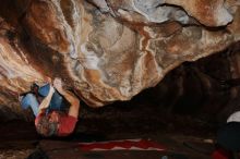 Bouldering in Hueco Tanks on 01/18/2019 with Blue Lizard Climbing and Yoga

Filename: SRM_20190118_1413470.jpg
Aperture: f/8.0
Shutter Speed: 1/250
Body: Canon EOS-1D Mark II
Lens: Canon EF 16-35mm f/2.8 L