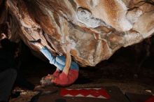 Bouldering in Hueco Tanks on 01/18/2019 with Blue Lizard Climbing and Yoga

Filename: SRM_20190118_1423240.jpg
Aperture: f/8.0
Shutter Speed: 1/250
Body: Canon EOS-1D Mark II
Lens: Canon EF 16-35mm f/2.8 L