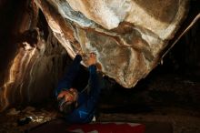 Bouldering in Hueco Tanks on 01/18/2019 with Blue Lizard Climbing and Yoga

Filename: SRM_20190118_1435350.jpg
Aperture: f/8.0
Shutter Speed: 1/250
Body: Canon EOS-1D Mark II
Lens: Canon EF 16-35mm f/2.8 L