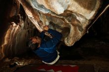 Bouldering in Hueco Tanks on 01/18/2019 with Blue Lizard Climbing and Yoga

Filename: SRM_20190118_1435450.jpg
Aperture: f/8.0
Shutter Speed: 1/250
Body: Canon EOS-1D Mark II
Lens: Canon EF 16-35mm f/2.8 L