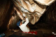 Bouldering in Hueco Tanks on 01/18/2019 with Blue Lizard Climbing and Yoga

Filename: SRM_20190118_1439200.jpg
Aperture: f/8.0
Shutter Speed: 1/250
Body: Canon EOS-1D Mark II
Lens: Canon EF 16-35mm f/2.8 L