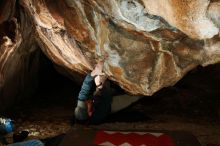 Bouldering in Hueco Tanks on 01/18/2019 with Blue Lizard Climbing and Yoga

Filename: SRM_20190118_1447100.jpg
Aperture: f/8.0
Shutter Speed: 1/250
Body: Canon EOS-1D Mark II
Lens: Canon EF 16-35mm f/2.8 L