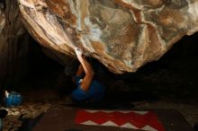 Bouldering in Hueco Tanks on 01/18/2019 with Blue Lizard Climbing and Yoga

Filename: SRM_20190118_1453170.jpg
Aperture: f/8.0
Shutter Speed: 1/250
Body: Canon EOS-1D Mark II
Lens: Canon EF 16-35mm f/2.8 L