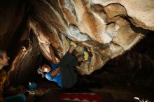 Bouldering in Hueco Tanks on 01/18/2019 with Blue Lizard Climbing and Yoga

Filename: SRM_20190118_1454220.jpg
Aperture: f/8.0
Shutter Speed: 1/250
Body: Canon EOS-1D Mark II
Lens: Canon EF 16-35mm f/2.8 L