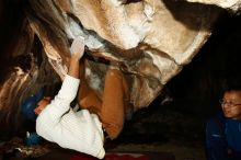 Bouldering in Hueco Tanks on 01/18/2019 with Blue Lizard Climbing and Yoga

Filename: SRM_20190118_1502400.jpg
Aperture: f/8.0
Shutter Speed: 1/250
Body: Canon EOS-1D Mark II
Lens: Canon EF 16-35mm f/2.8 L