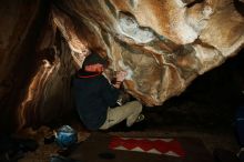 Bouldering in Hueco Tanks on 01/18/2019 with Blue Lizard Climbing and Yoga

Filename: SRM_20190118_1508170.jpg
Aperture: f/8.0
Shutter Speed: 1/250
Body: Canon EOS-1D Mark II
Lens: Canon EF 16-35mm f/2.8 L