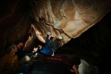 Bouldering in Hueco Tanks on 01/18/2019 with Blue Lizard Climbing and Yoga

Filename: SRM_20190118_1511010.jpg
Aperture: f/8.0
Shutter Speed: 1/250
Body: Canon EOS-1D Mark II
Lens: Canon EF 16-35mm f/2.8 L