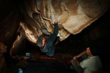 Bouldering in Hueco Tanks on 01/18/2019 with Blue Lizard Climbing and Yoga

Filename: SRM_20190118_1515080.jpg
Aperture: f/8.0
Shutter Speed: 1/250
Body: Canon EOS-1D Mark II
Lens: Canon EF 16-35mm f/2.8 L