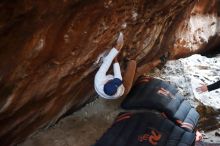 Bouldering in Hueco Tanks on 01/18/2019 with Blue Lizard Climbing and Yoga

Filename: SRM_20190118_1601110.jpg
Aperture: f/2.0
Shutter Speed: 1/125
Body: Canon EOS-1D Mark II
Lens: Canon EF 50mm f/1.8 II