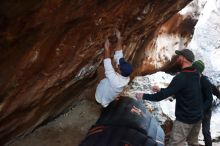 Bouldering in Hueco Tanks on 01/18/2019 with Blue Lizard Climbing and Yoga

Filename: SRM_20190118_1602090.jpg
Aperture: f/2.0
Shutter Speed: 1/125
Body: Canon EOS-1D Mark II
Lens: Canon EF 50mm f/1.8 II