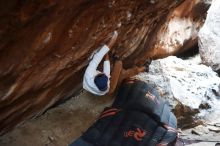 Bouldering in Hueco Tanks on 01/18/2019 with Blue Lizard Climbing and Yoga

Filename: SRM_20190118_1604040.jpg
Aperture: f/2.2
Shutter Speed: 1/125
Body: Canon EOS-1D Mark II
Lens: Canon EF 50mm f/1.8 II