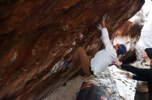 Bouldering in Hueco Tanks on 01/18/2019 with Blue Lizard Climbing and Yoga

Filename: SRM_20190118_1611110.jpg
Aperture: f/2.8
Shutter Speed: 1/160
Body: Canon EOS-1D Mark II
Lens: Canon EF 50mm f/1.8 II