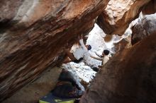 Bouldering in Hueco Tanks on 01/18/2019 with Blue Lizard Climbing and Yoga

Filename: SRM_20190118_1613350.jpg
Aperture: f/2.2
Shutter Speed: 1/160
Body: Canon EOS-1D Mark II
Lens: Canon EF 50mm f/1.8 II