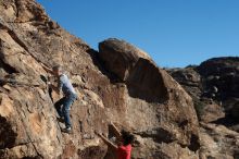 Bouldering in Hueco Tanks on 01/19/2019 with Blue Lizard Climbing and Yoga

Filename: SRM_20190119_1107220.jpg
Aperture: f/5.0
Shutter Speed: 1/500
Body: Canon EOS-1D Mark II
Lens: Canon EF 50mm f/1.8 II