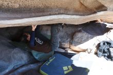 Bouldering in Hueco Tanks on 01/19/2019 with Blue Lizard Climbing and Yoga

Filename: SRM_20190119_1135130.jpg
Aperture: f/5.6
Shutter Speed: 1/250
Body: Canon EOS-1D Mark II
Lens: Canon EF 16-35mm f/2.8 L