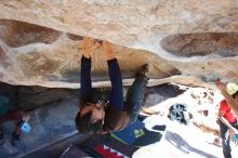 Bouldering in Hueco Tanks on 01/19/2019 with Blue Lizard Climbing and Yoga

Filename: SRM_20190119_1135340.jpg
Aperture: f/5.6
Shutter Speed: 1/250
Body: Canon EOS-1D Mark II
Lens: Canon EF 16-35mm f/2.8 L