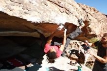 Bouldering in Hueco Tanks on 01/19/2019 with Blue Lizard Climbing and Yoga

Filename: SRM_20190119_1153570.jpg
Aperture: f/7.1
Shutter Speed: 1/800
Body: Canon EOS-1D Mark II
Lens: Canon EF 16-35mm f/2.8 L