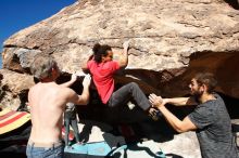 Bouldering in Hueco Tanks on 01/19/2019 with Blue Lizard Climbing and Yoga

Filename: SRM_20190119_1154110.jpg
Aperture: f/9.0
Shutter Speed: 1/800
Body: Canon EOS-1D Mark II
Lens: Canon EF 16-35mm f/2.8 L