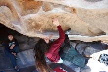 Bouldering in Hueco Tanks on 01/19/2019 with Blue Lizard Climbing and Yoga

Filename: SRM_20190119_1156410.jpg
Aperture: f/5.0
Shutter Speed: 1/250
Body: Canon EOS-1D Mark II
Lens: Canon EF 16-35mm f/2.8 L