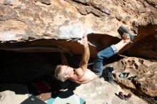 Bouldering in Hueco Tanks on 01/19/2019 with Blue Lizard Climbing and Yoga

Filename: SRM_20190119_1200140.jpg
Aperture: f/16.0
Shutter Speed: 1/250
Body: Canon EOS-1D Mark II
Lens: Canon EF 16-35mm f/2.8 L