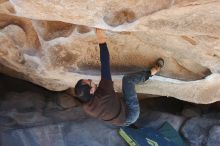 Bouldering in Hueco Tanks on 01/19/2019 with Blue Lizard Climbing and Yoga

Filename: SRM_20190119_1202100.jpg
Aperture: f/5.6
Shutter Speed: 1/250
Body: Canon EOS-1D Mark II
Lens: Canon EF 16-35mm f/2.8 L