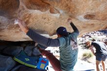 Bouldering in Hueco Tanks on 01/19/2019 with Blue Lizard Climbing and Yoga

Filename: SRM_20190119_1220220.jpg
Aperture: f/3.5
Shutter Speed: 1/1000
Body: Canon EOS-1D Mark II
Lens: Canon EF 16-35mm f/2.8 L