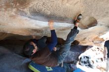 Bouldering in Hueco Tanks on 01/19/2019 with Blue Lizard Climbing and Yoga

Filename: SRM_20190119_1225160.jpg
Aperture: f/4.5
Shutter Speed: 1/320
Body: Canon EOS-1D Mark II
Lens: Canon EF 16-35mm f/2.8 L