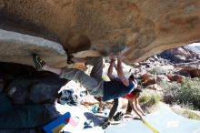 Bouldering in Hueco Tanks on 01/19/2019 with Blue Lizard Climbing and Yoga

Filename: SRM_20190119_1227270.jpg
Aperture: f/7.1
Shutter Speed: 1/320
Body: Canon EOS-1D Mark II
Lens: Canon EF 16-35mm f/2.8 L