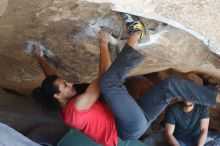 Bouldering in Hueco Tanks on 01/19/2019 with Blue Lizard Climbing and Yoga

Filename: SRM_20190119_1302080.jpg
Aperture: f/3.2
Shutter Speed: 1/250
Body: Canon EOS-1D Mark II
Lens: Canon EF 50mm f/1.8 II