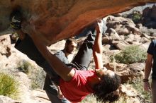 Bouldering in Hueco Tanks on 01/19/2019 with Blue Lizard Climbing and Yoga

Filename: SRM_20190119_1302560.jpg
Aperture: f/7.1
Shutter Speed: 1/640
Body: Canon EOS-1D Mark II
Lens: Canon EF 50mm f/1.8 II