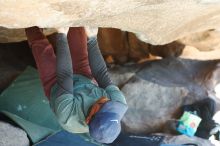 Bouldering in Hueco Tanks on 01/19/2019 with Blue Lizard Climbing and Yoga

Filename: SRM_20190119_1305530.jpg
Aperture: f/2.8
Shutter Speed: 1/640
Body: Canon EOS-1D Mark II
Lens: Canon EF 50mm f/1.8 II