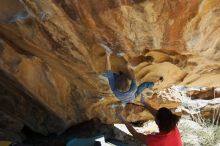 Bouldering in Hueco Tanks on 01/19/2019 with Blue Lizard Climbing and Yoga

Filename: SRM_20190119_1352290.jpg
Aperture: f/4.5
Shutter Speed: 1/250
Body: Canon EOS-1D Mark II
Lens: Canon EF 16-35mm f/2.8 L