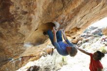 Bouldering in Hueco Tanks on 01/19/2019 with Blue Lizard Climbing and Yoga

Filename: SRM_20190119_1352540.jpg
Aperture: f/4.5
Shutter Speed: 1/250
Body: Canon EOS-1D Mark II
Lens: Canon EF 16-35mm f/2.8 L