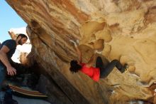 Bouldering in Hueco Tanks on 01/19/2019 with Blue Lizard Climbing and Yoga

Filename: SRM_20190119_1404130.jpg
Aperture: f/6.3
Shutter Speed: 1/320
Body: Canon EOS-1D Mark II
Lens: Canon EF 16-35mm f/2.8 L