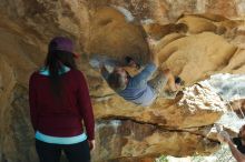 Bouldering in Hueco Tanks on 01/19/2019 with Blue Lizard Climbing and Yoga

Filename: SRM_20190119_1415160.jpg
Aperture: f/3.5
Shutter Speed: 1/500
Body: Canon EOS-1D Mark II
Lens: Canon EF 50mm f/1.8 II