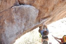 Bouldering in Hueco Tanks on 01/19/2019 with Blue Lizard Climbing and Yoga

Filename: SRM_20190119_1428550.jpg
Aperture: f/2.5
Shutter Speed: 1/500
Body: Canon EOS-1D Mark II
Lens: Canon EF 50mm f/1.8 II