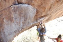 Bouldering in Hueco Tanks on 01/19/2019 with Blue Lizard Climbing and Yoga

Filename: SRM_20190119_1428570.jpg
Aperture: f/2.5
Shutter Speed: 1/500
Body: Canon EOS-1D Mark II
Lens: Canon EF 50mm f/1.8 II
