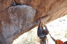 Bouldering in Hueco Tanks on 01/19/2019 with Blue Lizard Climbing and Yoga

Filename: SRM_20190119_1429040.jpg
Aperture: f/2.5
Shutter Speed: 1/500
Body: Canon EOS-1D Mark II
Lens: Canon EF 50mm f/1.8 II