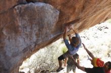 Bouldering in Hueco Tanks on 01/19/2019 with Blue Lizard Climbing and Yoga

Filename: SRM_20190119_1429060.jpg
Aperture: f/3.2
Shutter Speed: 1/500
Body: Canon EOS-1D Mark II
Lens: Canon EF 50mm f/1.8 II